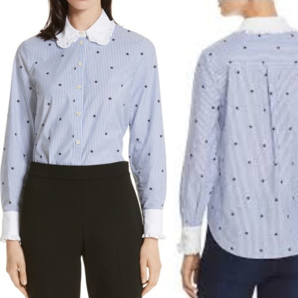 KATE SPADE ♠️ NWT Star Ruffle Shirt Size L